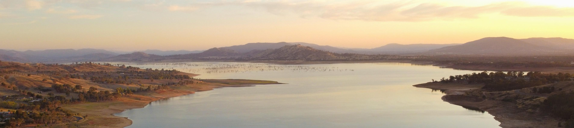 Lake Hume at sunset. Photographed by Nathan Duncan